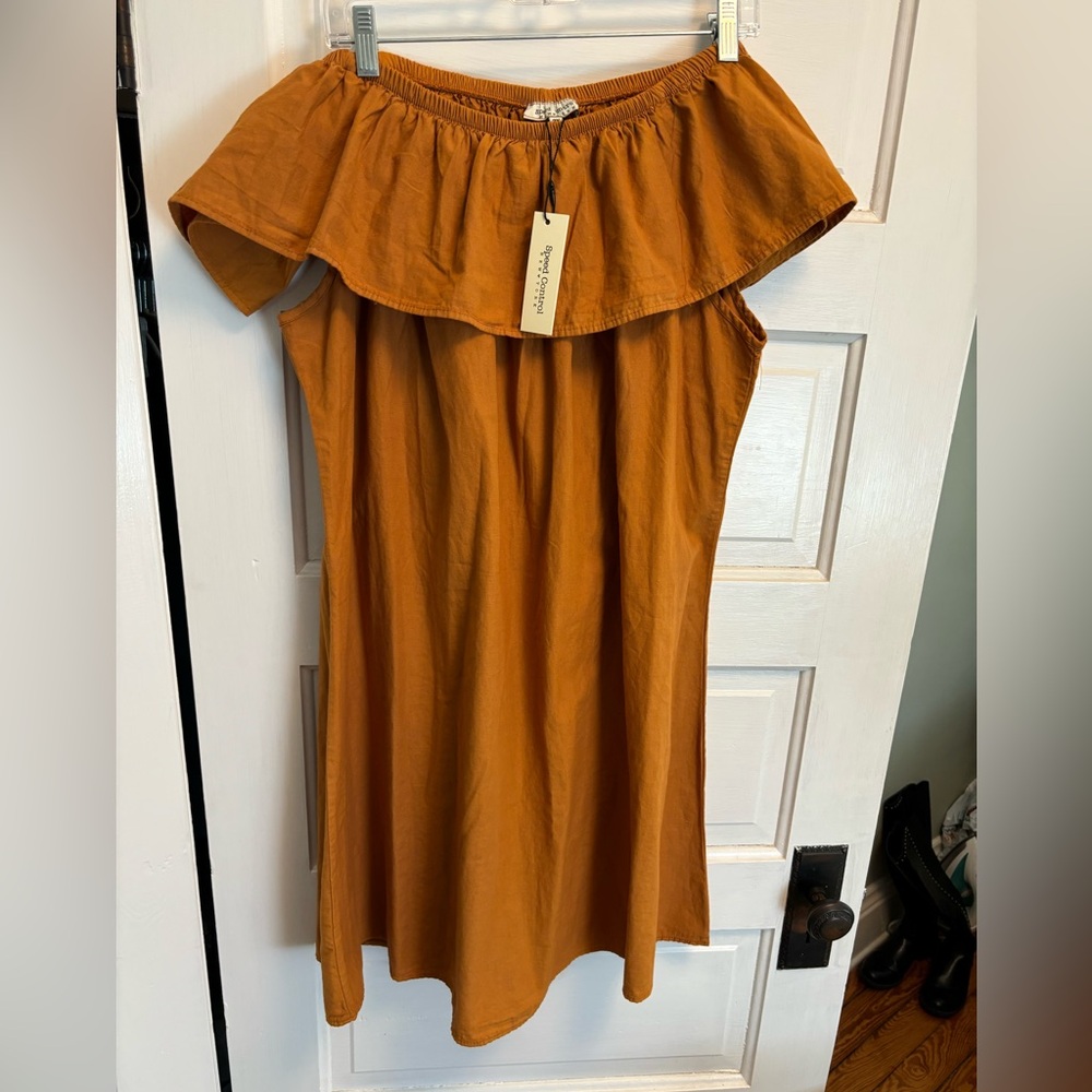 NWT SPEED CONTROL OFF THE SHOULDER DRESS. SUGAR ALMOND COLOR. PLUS SZ XXXL - Picture 7 of 12
